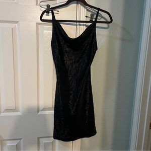 Vintage Cowl Black Shimmer Dress